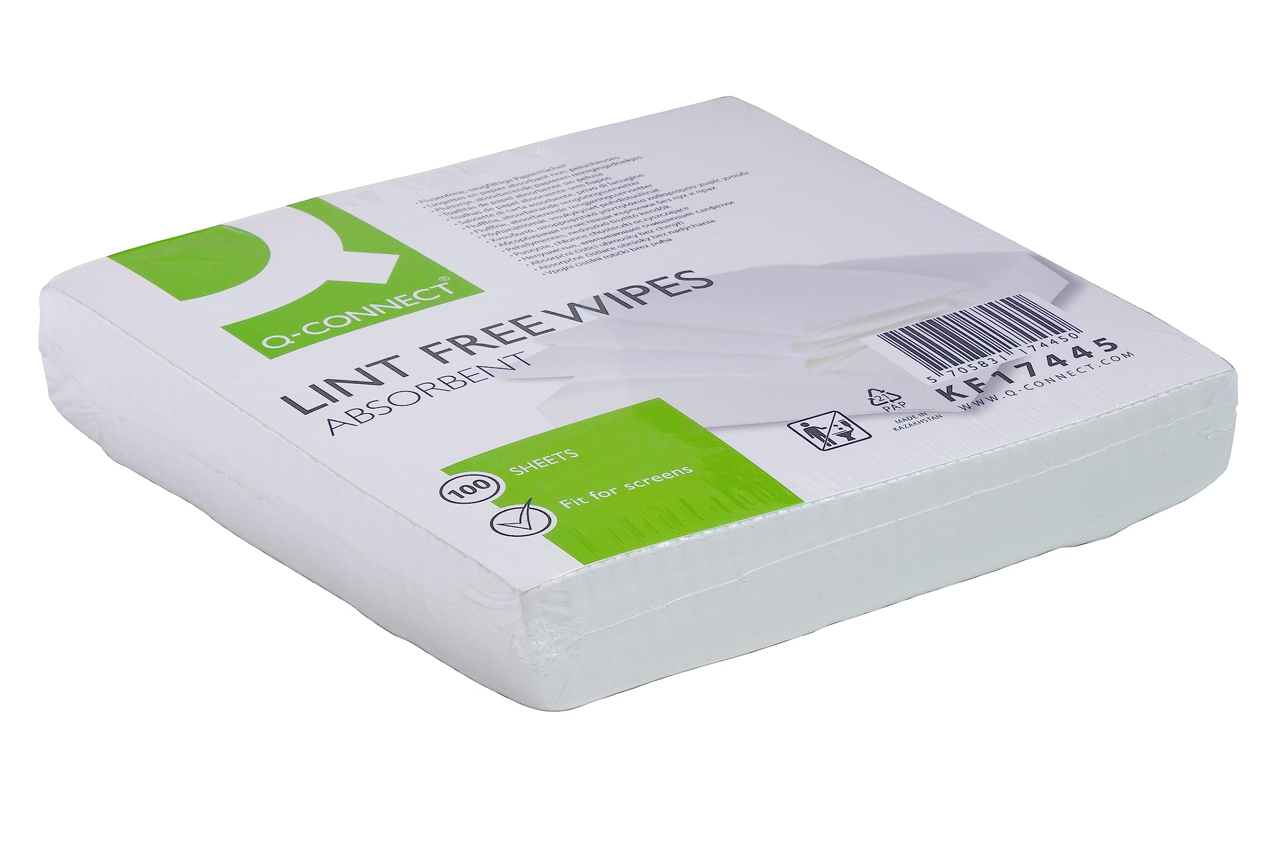 Q-Connect Lint Free Wipes 200 x 200 mm (Pack of 100)