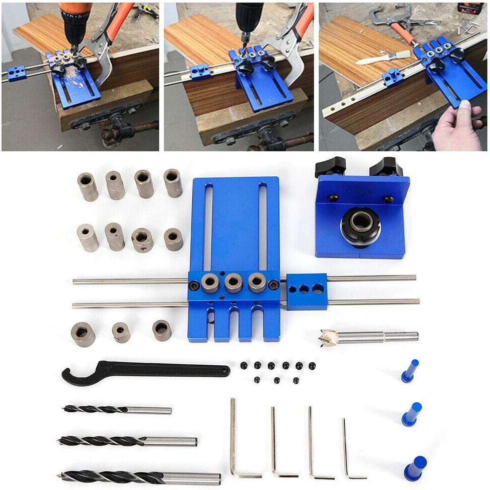 Wood Dowelling Dowel Jig Set Drilling Position Locator Tool 6/8/10mm Adjustable Wood Position Kit
