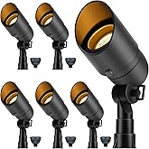 Gardencoin Low Voltage Landscape Spotlight, 12V LED Outdoor Landscape Lighting, Landscape Spot Lights Wired for Garden and Yard, Aluminum Up Lighting Fixture with 5W MR16 Replaceable Bulb (6 Pack)