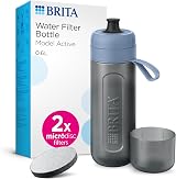 BRITA Active Sports Water Filter Bottle 600ml Dark Blue with 2 MicroDisc Filters view 1