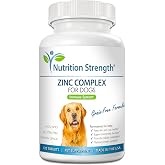 Nutrition Strength Zinc for Dogs to Support Healthy Skin &amp; Coat, Promote Normal Growth, Balanced Immune Function &amp; Cellular Metabolism, with Biotin, Folate, Selenium &amp; Vitamin E, 120 Chewable Tablets