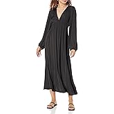 The Drop Women's Shelly Deep V-Neck Long-Sleeve Maxi Dress