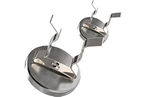 Master Magnetics Ceramic Round Base Magnet with Silver Spring Clamp Pack - Heavy-Duty Strong Magnets - 35 lb Pull Each - Nickel-Plated - 2.04" D - 2.210" H - 2-Pack
