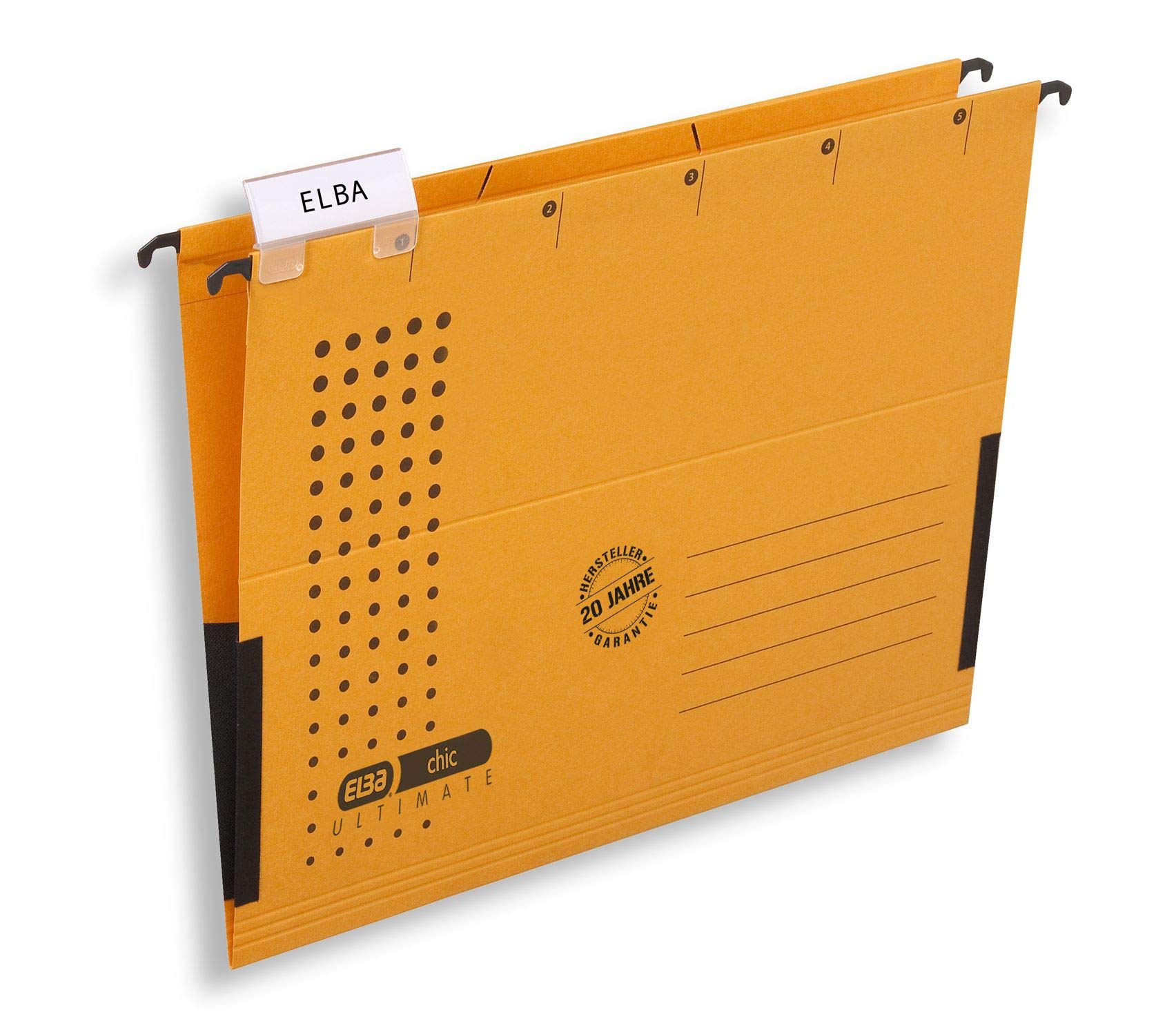 Elba Chic Ultimate 85743GB Suspension File Folder with Partially Closed Sides Pack of 25 Yellow