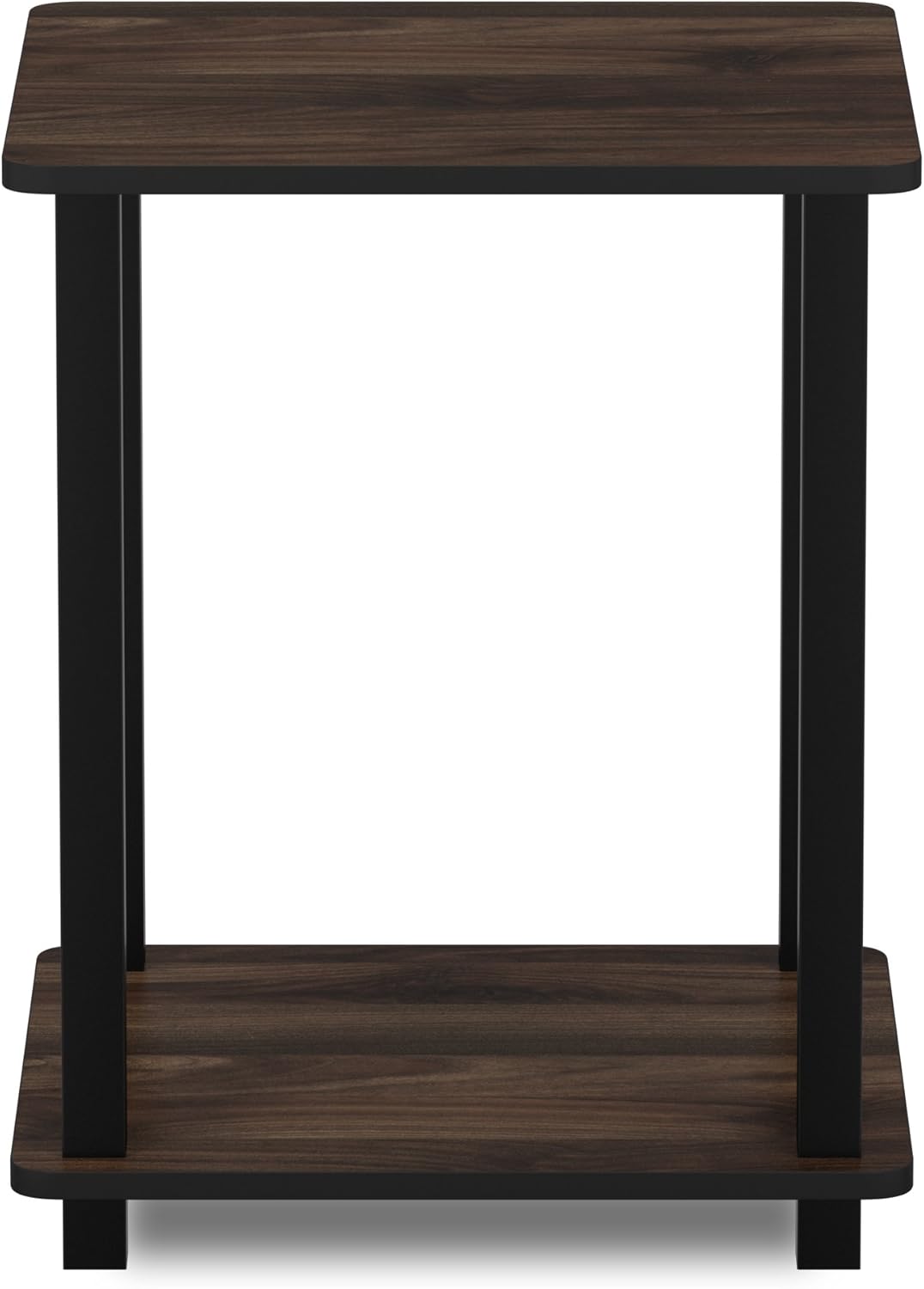 FURINNO Simplistic End Table, Columbia Walnut/Black: Furniture & Decor