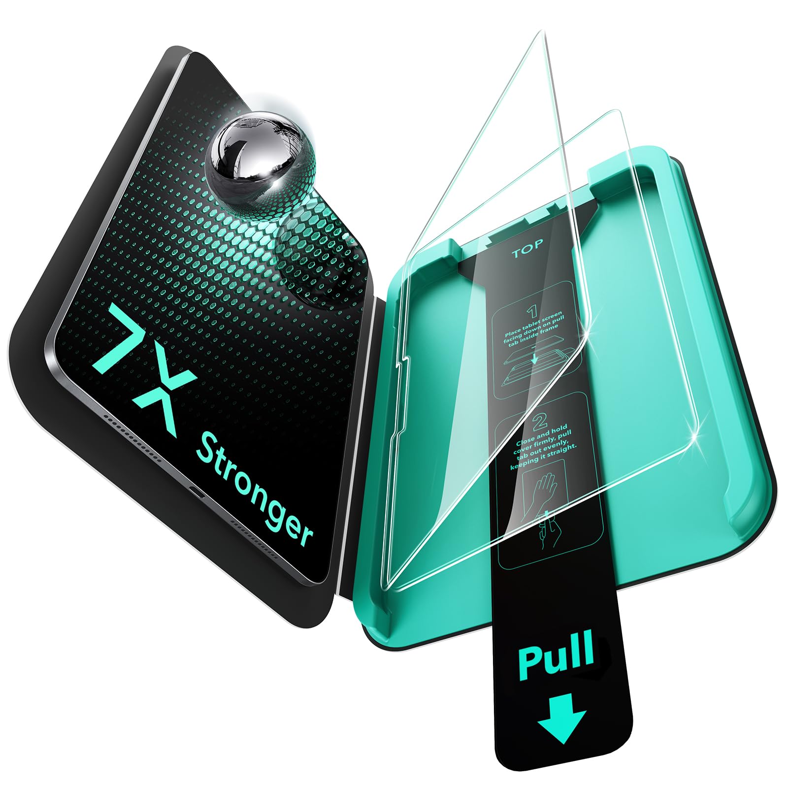 Photo 1 of ESR 2 Pack Armorite Screen Protector for iPad Pro 13 Inch (M5/M4) 2025/2024, Military Grade Protection, 9H Hardness Tempered Glass Film with UltraFit Tray, HD Clarity, Dust and Bubble Free