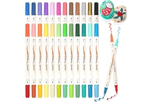 Shuttle Art 48 Colors Dual Tone Acrylic Paint Markers, 24 Pack Acrylic Paint Pens Set for Rock Painting, Ceramic, Wood, Canvas, Glass, Stone, Fabric, Card Making, DIY Crafts & Art Supplies