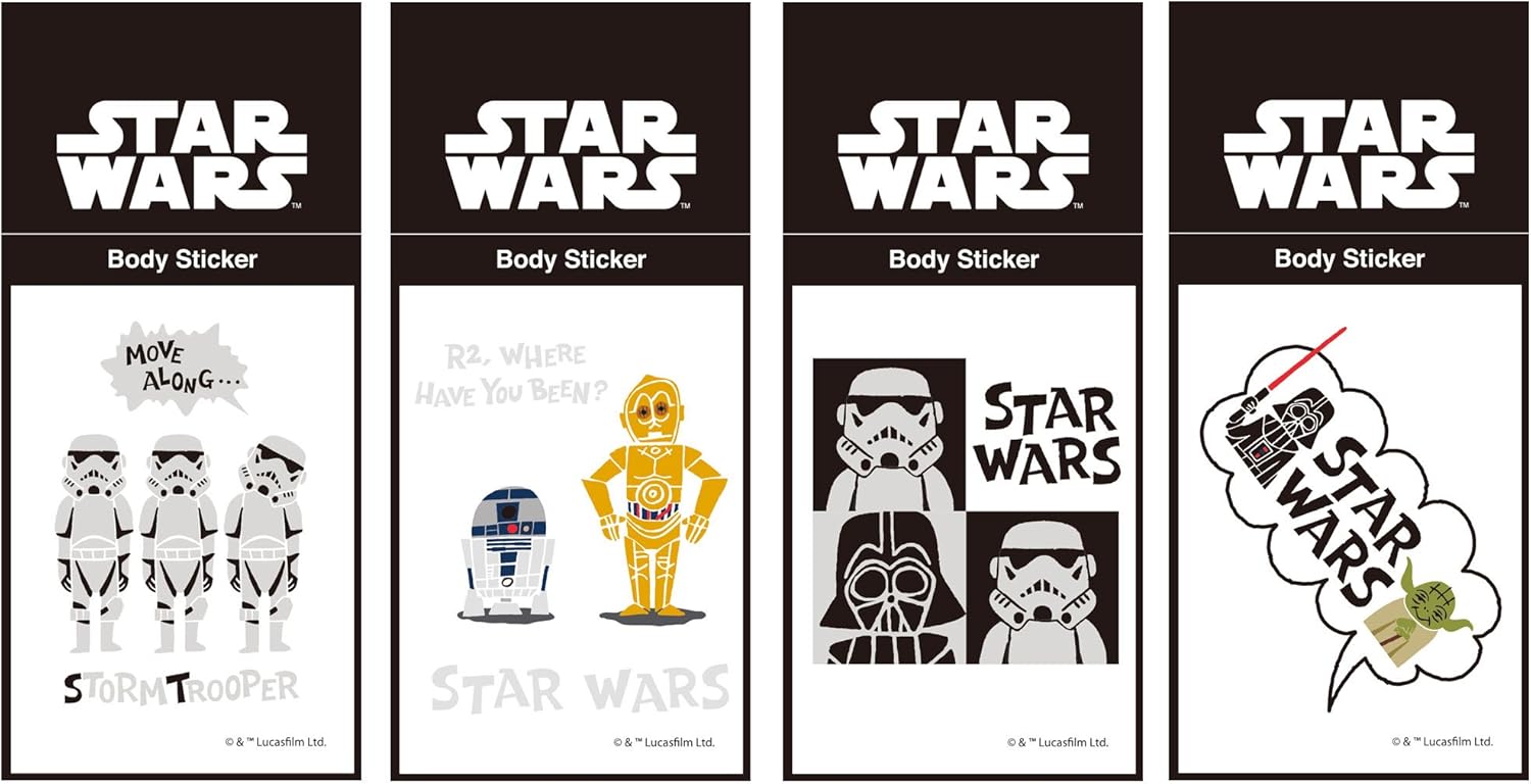 Amazon Co Jp スターウォーズ ボディステッカー イラスト 4種セット コスチューム用小物 男女共用 ホビー 通販