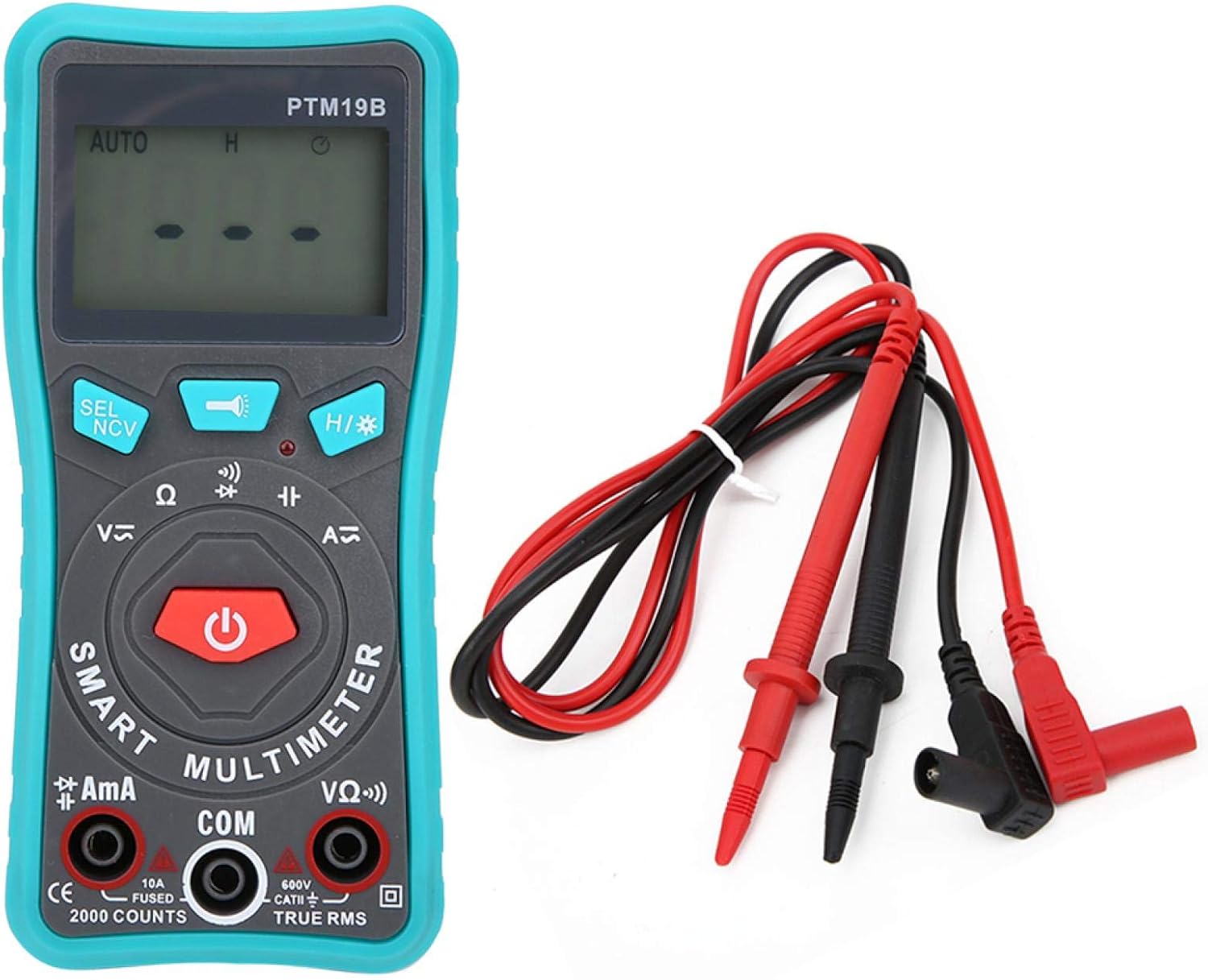 PTM19B Multimeter 2000 Counts Digital Multimeter Multimeters Manual and NCV measurement Current Resistance Continuity,Capacitance Frequency Tests Diodes Transistors Non‑contact Voltage Detection