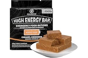 PEAK4RATION High Energy Bar | Compact Compressed Food Bar - Caramel Cinnamon 250g 1145kcal | Long Shelf-Life Emergency Food R