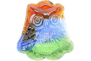BIEYE Owl Glass Jewels for Stained Glass Project of Crafting Tiffany Style Window Hangings Lampshades, 35x37mm (35x37mm, Colored Glaze)