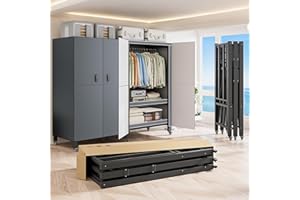 FKKPRVAX Heavy Duty Covered Clothes Rack with Magnetic Door 1500LBS Foldable Portable Wardrobe Closet for Hanging Clothing Rolling Black Metal Garment Rack on Wheels Closet System (Dark Gray, 71in)