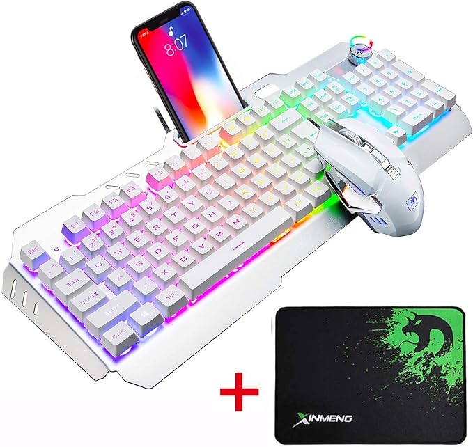 Lexonelec Jeu Keyboard Mouse Définit Combo M398 filaire 104 touches LED