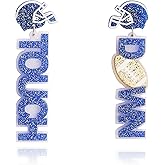 Football Mom Football Earring for Women Game Day Touch Down Earring Acrylic Rugby Championship Earrings Dangle Earring Sport Earrings Jewelry