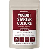 Coolinario Yogurt Starter Culture with Probiotics (10-Pack, 1.5g Sachets) | Live Cultures for Homemade Yogurt, Creamy, Thick &amp; Delicious, Regular or Greek Yogurt, Non-GMO, No Preservatives, Gluten Free