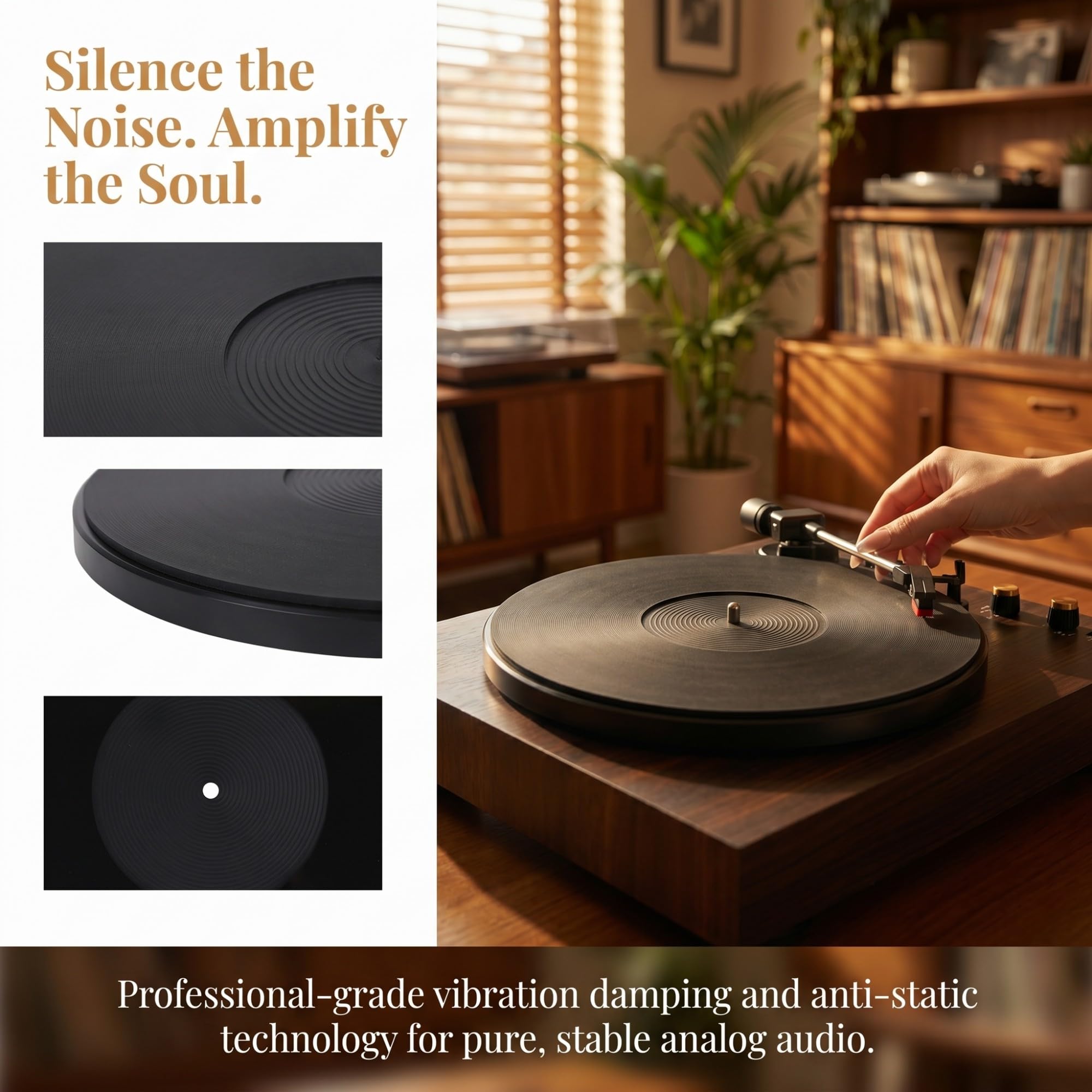 Musfunny Acryl Slipmat Turntable Mat: 30 cm Vinyl Slipmat Antistatisch 5