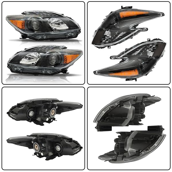 WFLNHB HEADLIGHT ASSEMBLY REPLACEMENT FOR PRIUS 2012-2015 BLACK HEADLIGHTS DRIVER AND PASSENGER SIDE 81130-47520 81170-47520