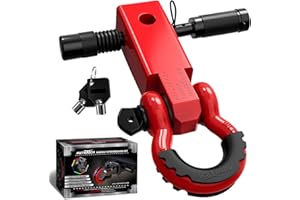 AUTMATCH Shackle Hitch Receiver 2 Inch - 3/4" D Ring Shackle and 5/8" Trailer Hitch Lock Pin, 45,000 Lbs Break Strength Heavy