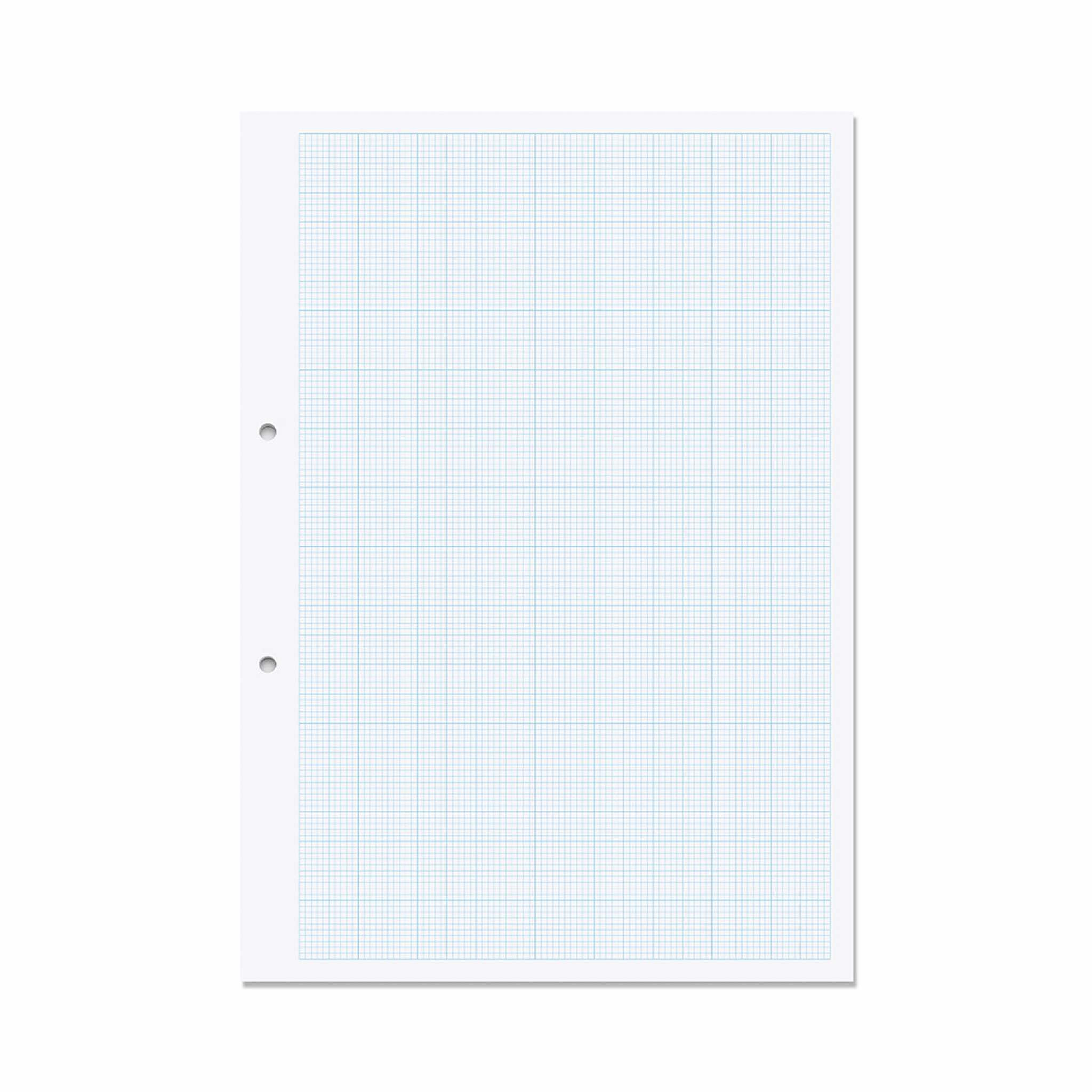 RHINO A4 Loose Leaf Graph Paper, 500 Sheets / 1000 Page, 20mm Graph Ruling, Hole Punched, School & Office Stationery Supplies