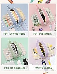 SUNEE Cute Pencil Case, Aesthetic Pen Pouch with 3