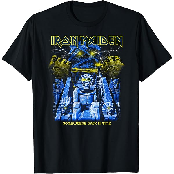 Amazon.com: Iron Maiden Powerslave Rework Dark Ink T-Shirt