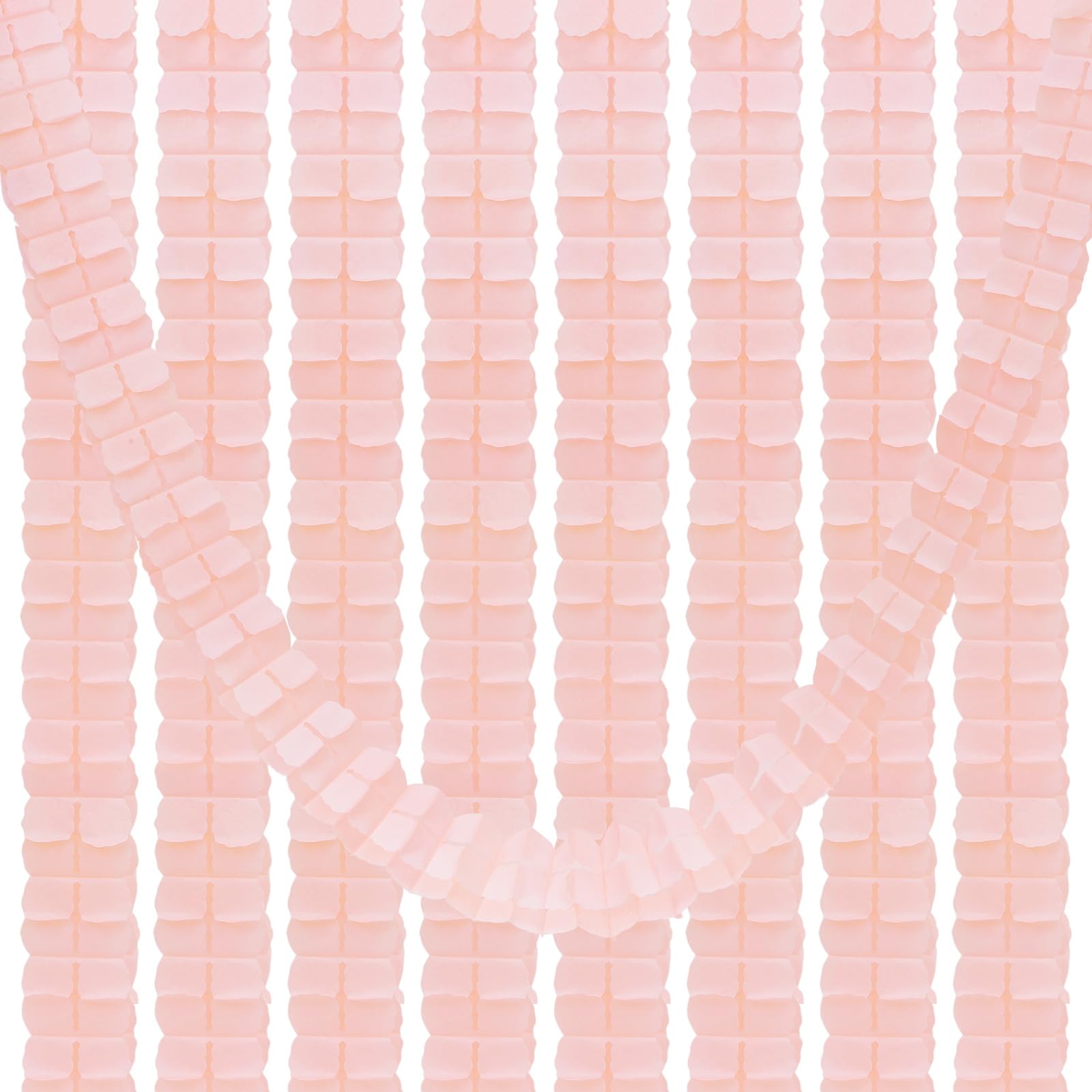 PATIKIL 9.8ft Four-Leaf Garland, 9 Pack Tissue Paper Hanging Flower Garland Reusable Streamers for Party Wedding Backdrop Decorations, Coral