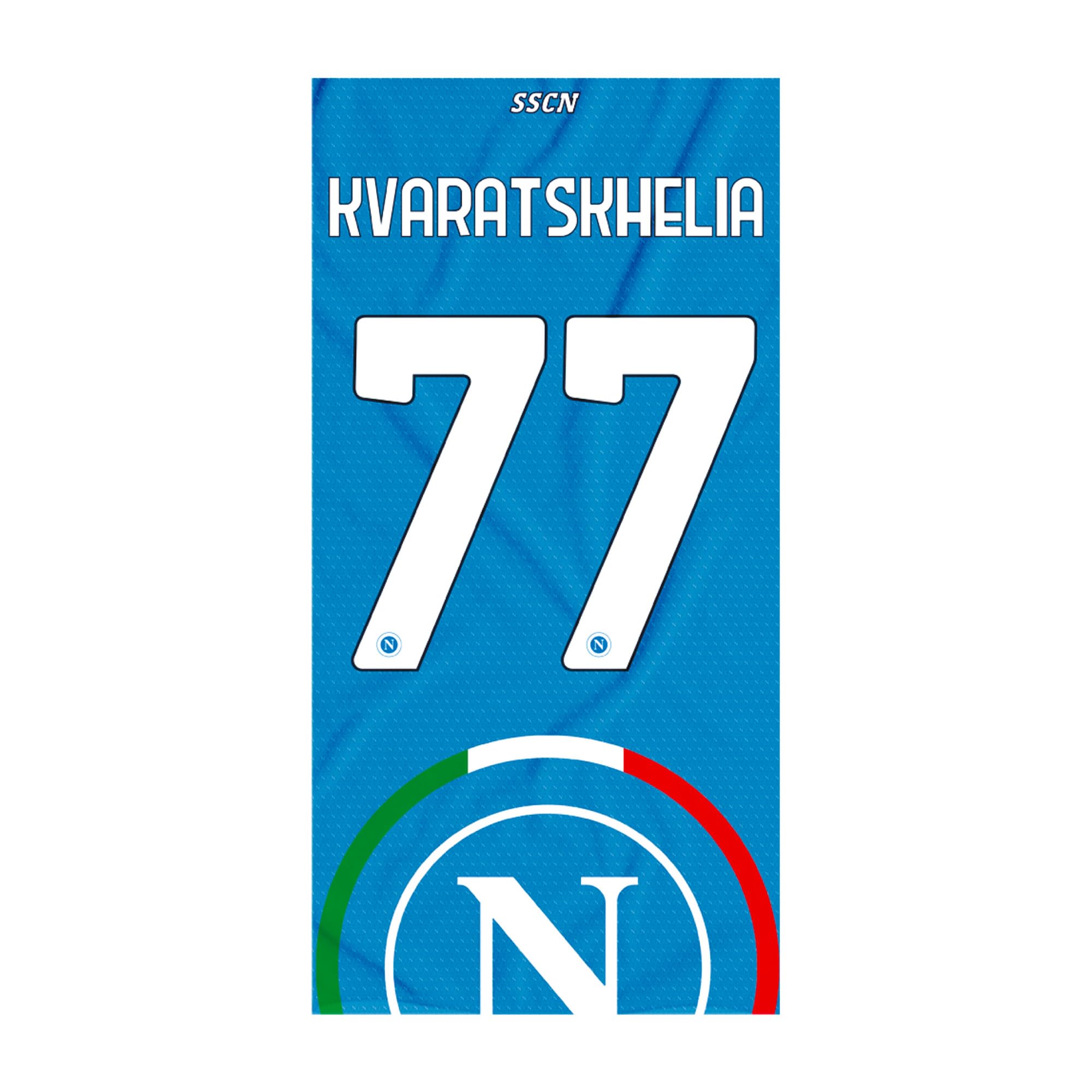 SSC NAPOLI Kvara Unisex Adult Beach Towel, Blue