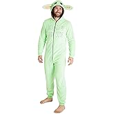 Star Wars Baby Yoda Mens Onesies Fleece Teen Boys The Mandalorian Jumpsuit for Women with Hood