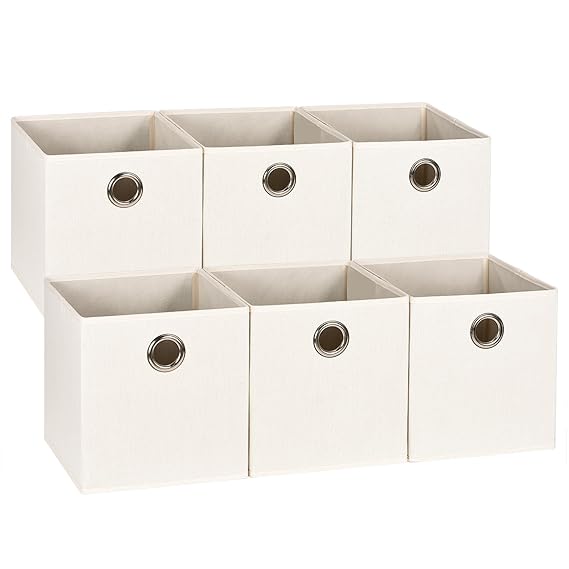 Aufbewahrungsboxen aus Stoff im 6er Set, MaidMAX Faltbare Korb Würfel