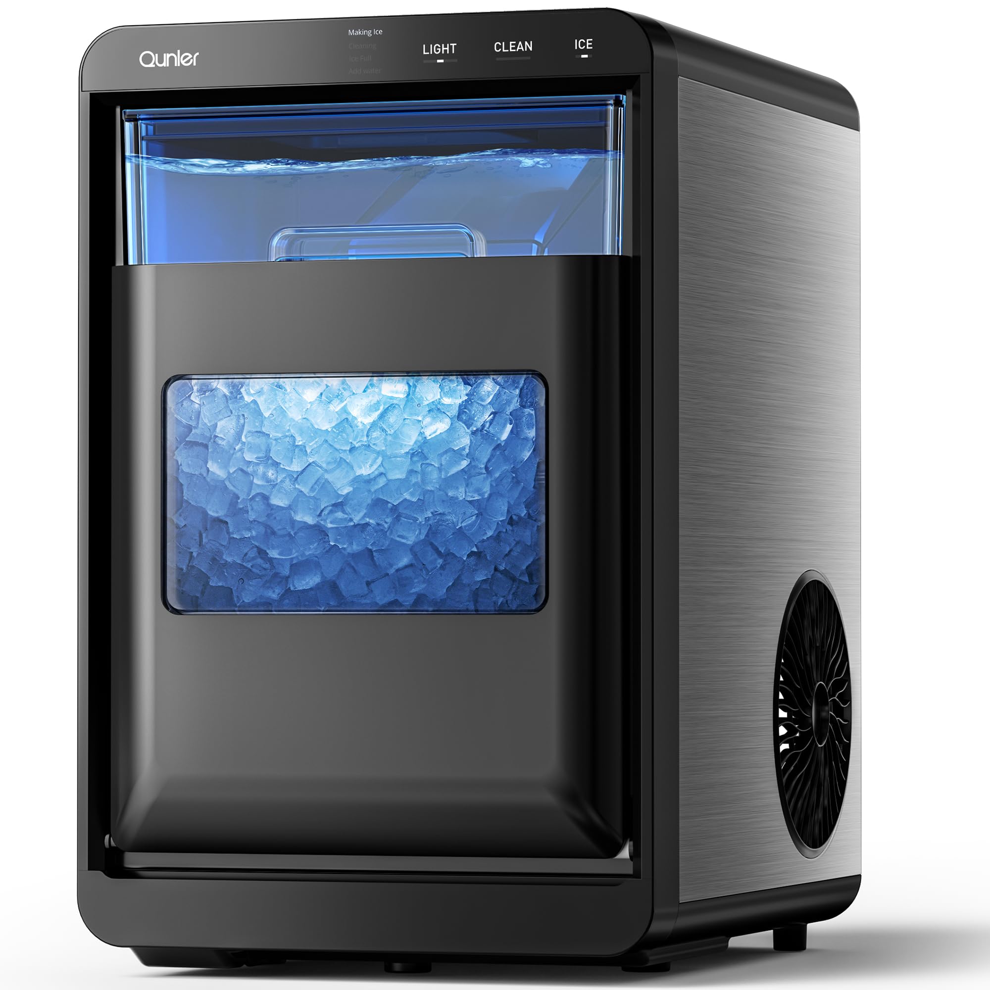 Photo 1 of ***COLOR REFERENCE***Nugget Ice Maker Countertop, 44lbs Per Day Chewable Pebble Nugget Ice Machine with Touch Screen for Home, Kitchen, Office, Stainless Steel,