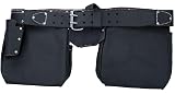 AB Tools Double Leather Tool Belt Roll Pouch Holder 11 Pockets Adjustable Buckle view 2