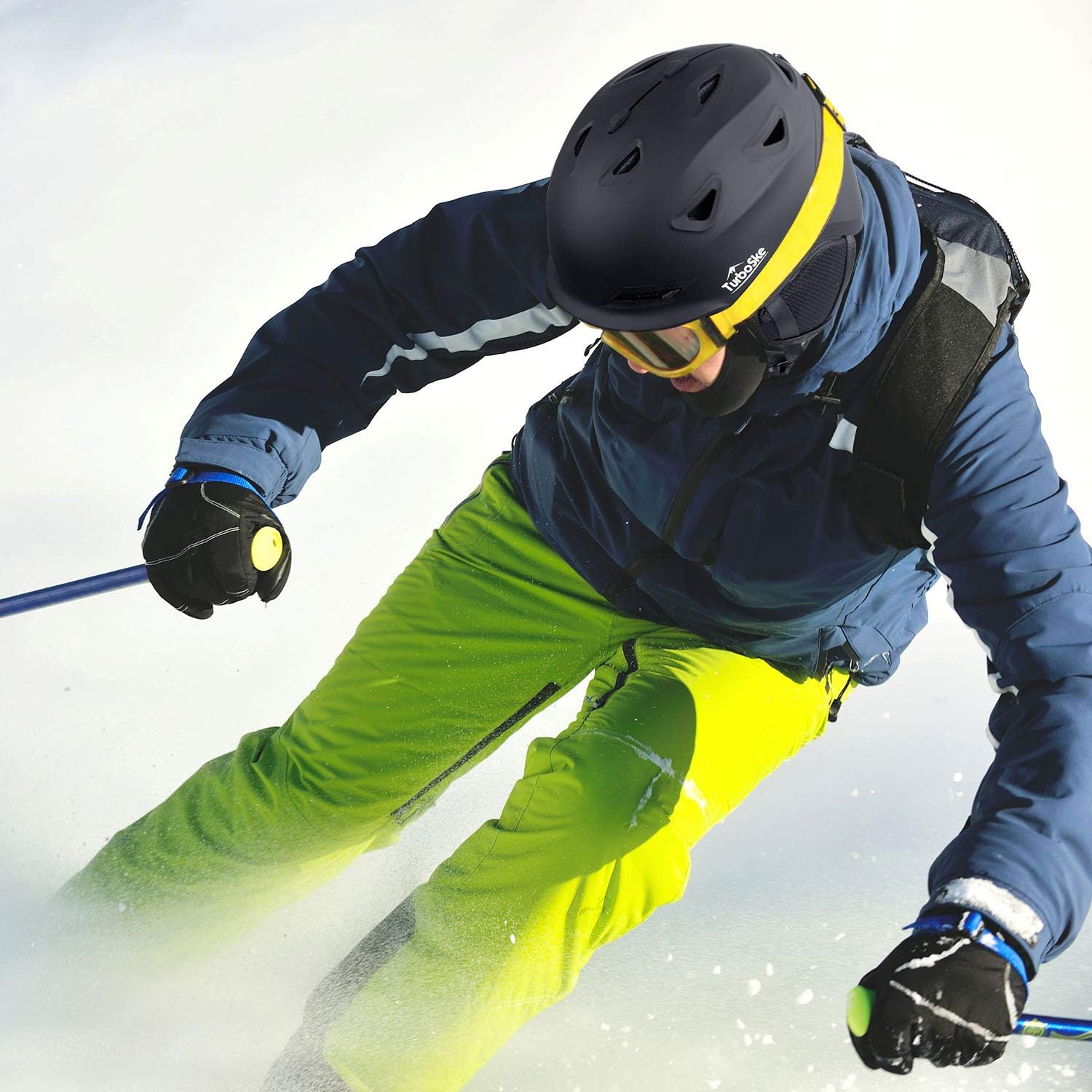 TurboSke Ski Helmet Snowboard Helmet - Active Ventilation Audio Compatible Snow Sports Luxury Helmet with ASTM Certified Safety for Men Women and Youth: Sports & Outdoors