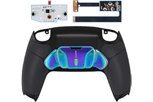 eXtremeRate Real Metal Buttons (RMB) RISE4 Remap Kit for ps5 Controller BDM-010 BDM-020,Upgrade Board & Rubberized Grip Back 