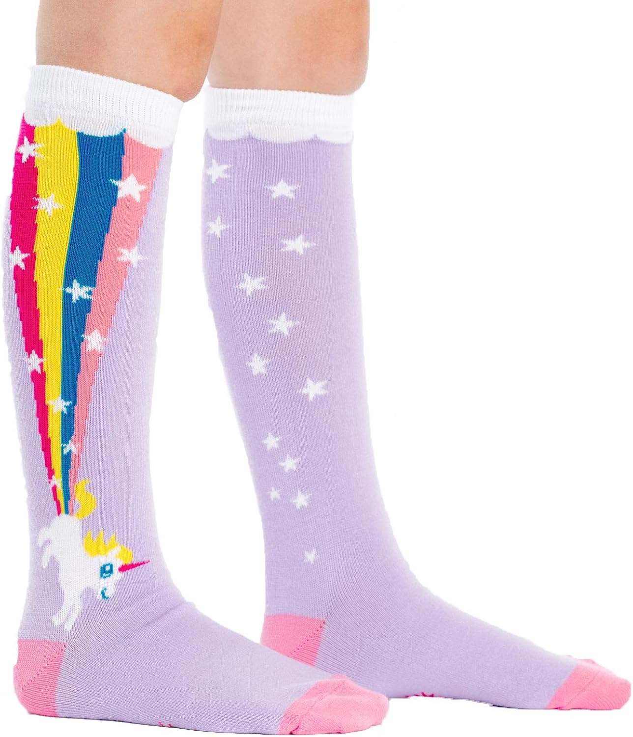 Sock It To Me, Rainbow Blast, Youth Knee-High Socks, Rainbow Unicorn Socks
