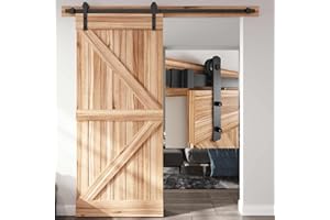 EaseLife 4 FT Heavy Duty Sliding Barn Door Hardware Track Kit,Smoothly Quietly,Easy Install (4FT Track Kit for 24" Wide Single Door)