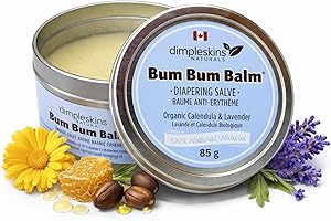 Dimpleskins All-Natural Baby Skin Cream | Bum Bum Balm (85 g) Zinc-FREE | Soothe Bottom with Beeswax and Calendula, Jojoba Oi