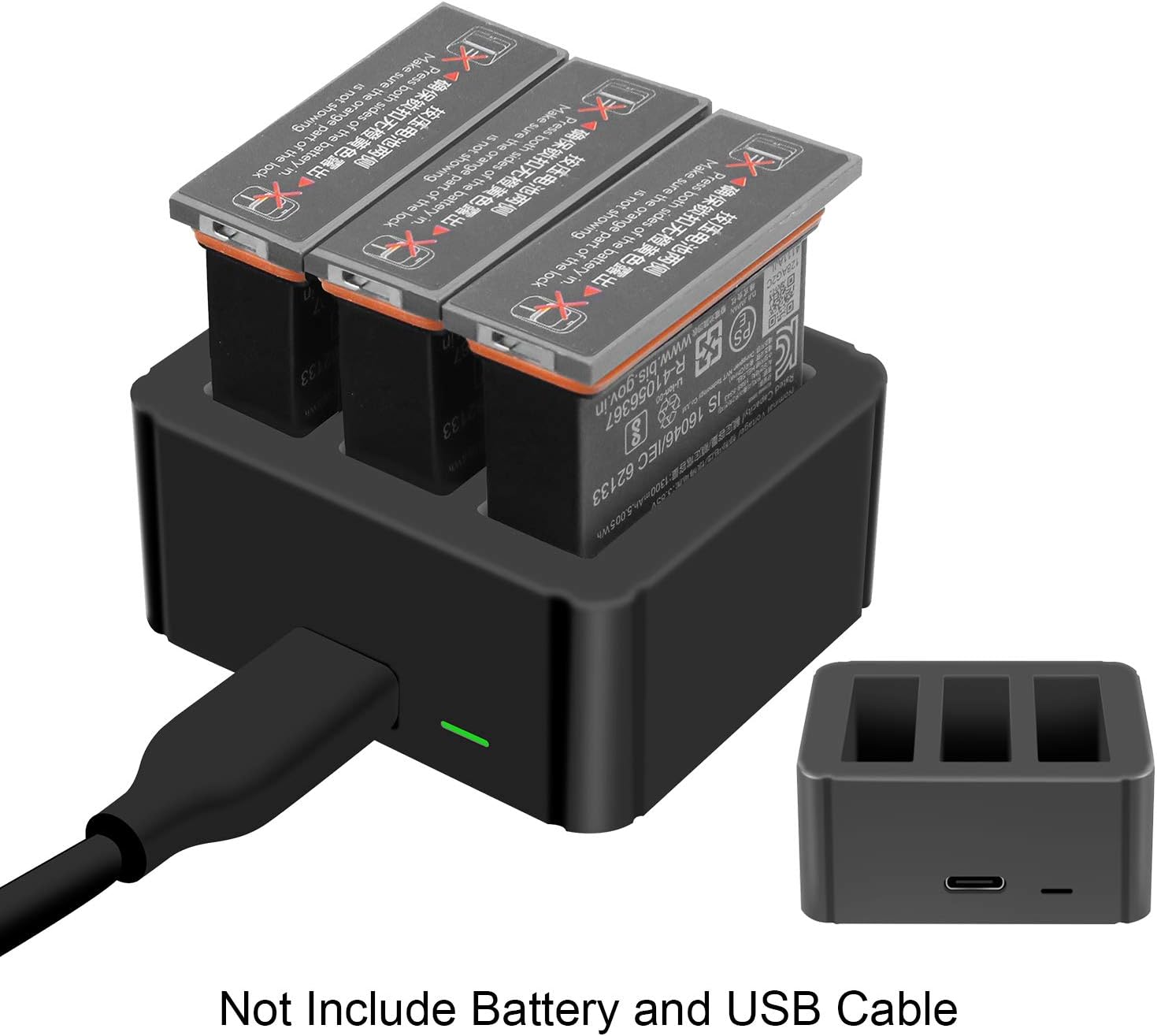 TUTUO 3 in 1 Battery Charger for DJI OSMO ACTION, Quick Charger Multi-Battery Charging Station for DJI OSMO ACTION