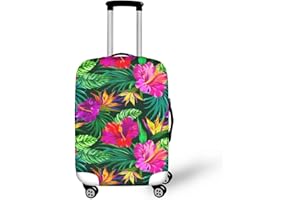 Dremagia Tropical Floral Leaf Print Suitcase Cover Womens Travel Luggage Protector Cover Suitcase Baggage Decoraitve Covers for 26-29 inches