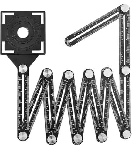 Stainless Steel Tile Hole Locator – Adjustable Gimbal Multifunction Drilling Guide, 15.7" Long, Universal Punch Tool