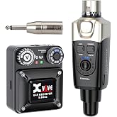 Xvive U45 Wireless in Ear Monitor System 5.8ghz IEM System Transmitter and bodypack Receiver for Studio, Band Rehearsal, Live Performance, Channel Scan Mode, Black