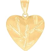Jewels By Lux 10kt Yellow Gold Womens Puffed Heart Charm Pendant
