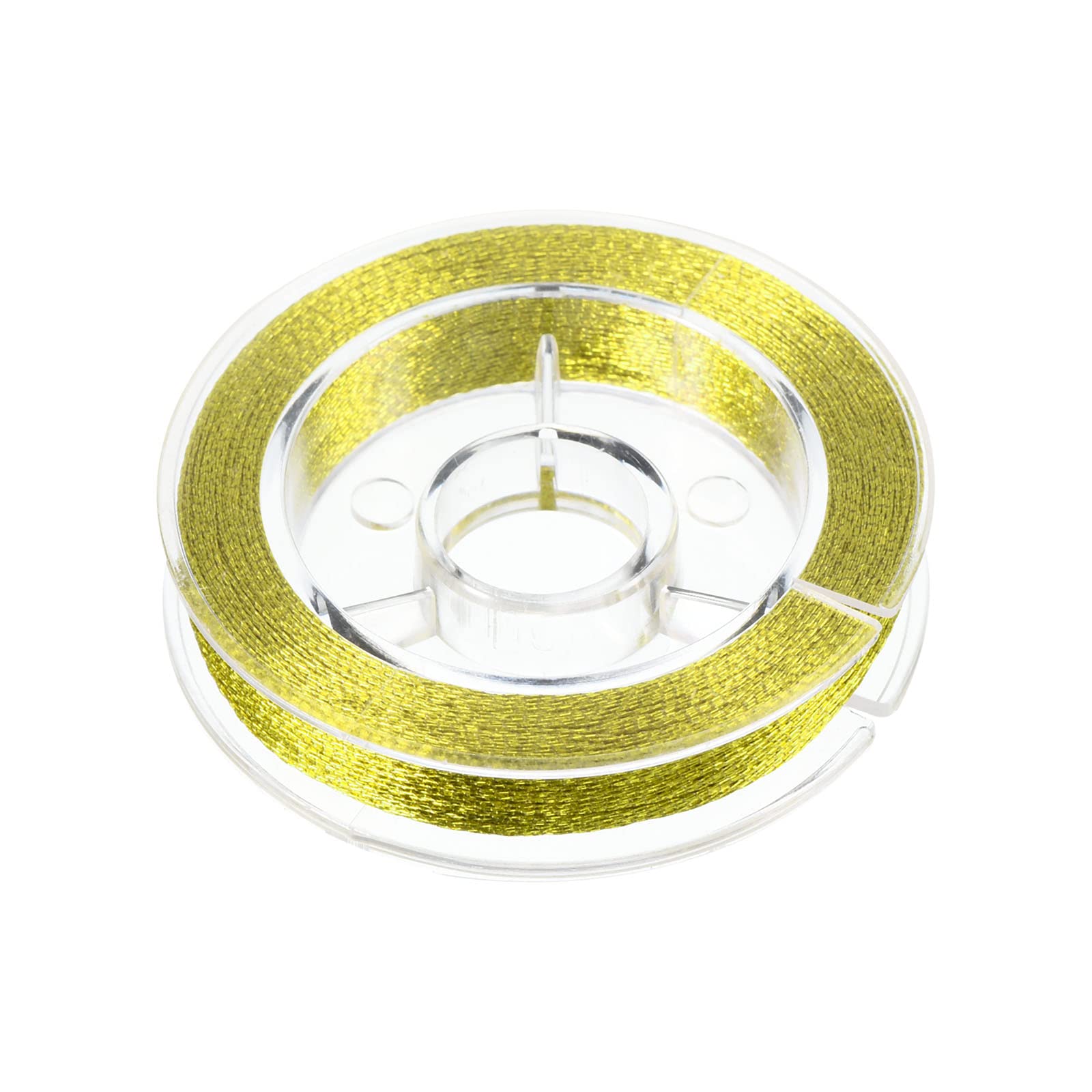 PATIKIL 50M/55 Yards Rod Guide Wrapping Thread, 450D Metallic DIY Fishing Rod Guides Fixing Line, Gold Tone