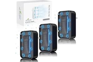 REPBLER Air Ionizers for Home (3 Pack), 10 Times Efficiency Improvement, 99% Odor Eliminator for Pet Odors, Plug In Negative Ion Air Purifiers for Bedroom, Kitchen, Office - Dust, Smoke Smell (Black)