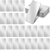 50 Pack Stainless Steel Laser Engraving Blanks Stamping Blanks Rectangle DIY Craft Metal Blank Dog Tags Personalized Keychain Pendants, 1 Inch x 2 Inch