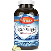 Carlson - Super Omega-3 Gems, 1200 mg Omega-3 Fatty Acids with EPA and DHA, Wild-Caught Norwegian Fish Oil Supplement, Sustainably Sourced Capsules 300 Softgels