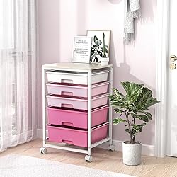 SYKIARIOL Utility Cart with 5 Drawers,Storage