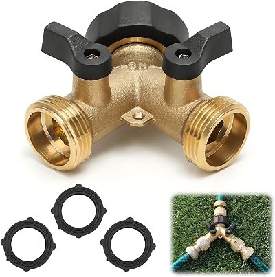 Yoicn Lth Brass Hose Splitter 2 Way with Individual On Off Valves 3/4