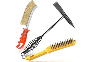 Mardatt 3Pcs 500g Welding Chipping Hammer with Steel Wire Brush and Brass Plated Steel Wire Brush, 11.4'' Spring Handle Weldi