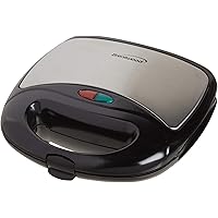 Brentwood Compact Dual Sandwich Maker, Non-Stick, Black
