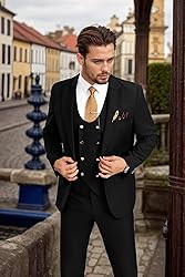 Aowdoy Men's Suits 3 Piece Slim Fit Tuxedo Suit One